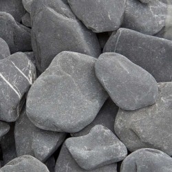 Flat pebbles zwart 30/60mm
