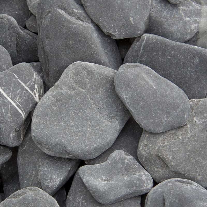 Flat pebbles zwart 30/60mm